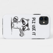 plz gebruik het - grappige racoon sarcastisch Case-Mate iPhone case (Achterkant (horizontaal))