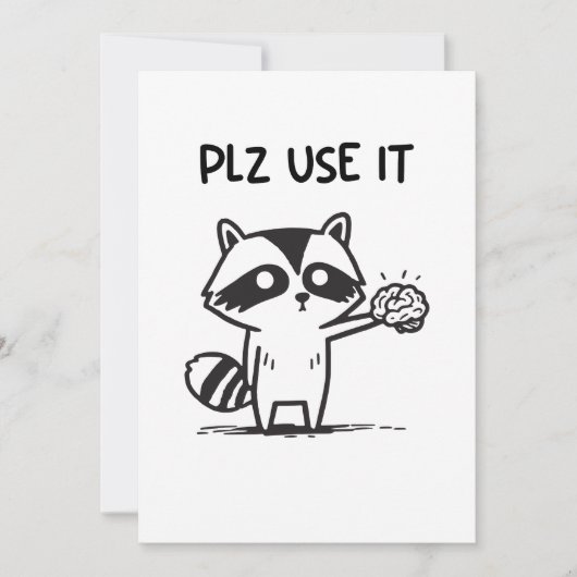 plz gebruik het - grappige racoon sarcastisch kaart (Voorkant)