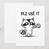 plz gebruik het - grappige racoon sarcastisch kaart (Voorkant / Achterkant)