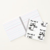 plz gebruik het - grappige racoon sarcastisch notitieboek (Binnen)