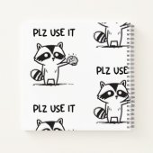plz gebruik het - grappige racoon sarcastisch notitieboek (Achterkant)