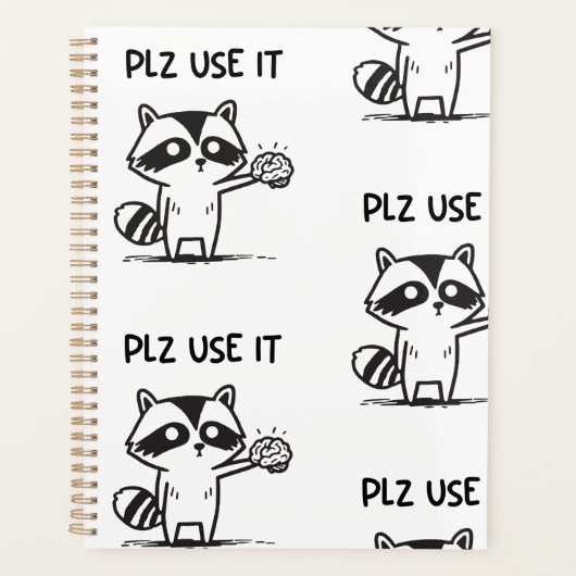 plz gebruik het - grappige racoon sarcastisch planner (Voorkant)