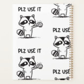 plz gebruik het - grappige racoon sarcastisch planner (Achterkant)