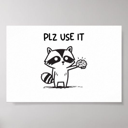 plz gebruik het - grappige racoon sarcastisch poster (Voorkant)