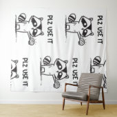 plz gebruik het - grappige racoon sarcastisch wandkleed (In Situ (horizontaal))