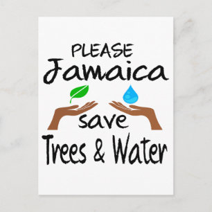 Plz Jamaica Save Tree & Water Briefkaart
