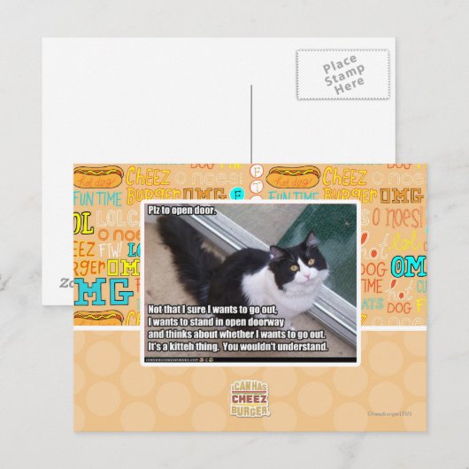 Plz om de deur te openen briefkaart (Voorkant / Achterkant)