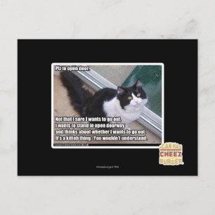 Plz om de deur te openen briefkaart