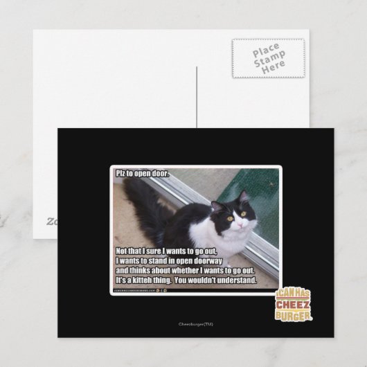 Plz om de deur te openen briefkaart (Voorkant / Achterkant)