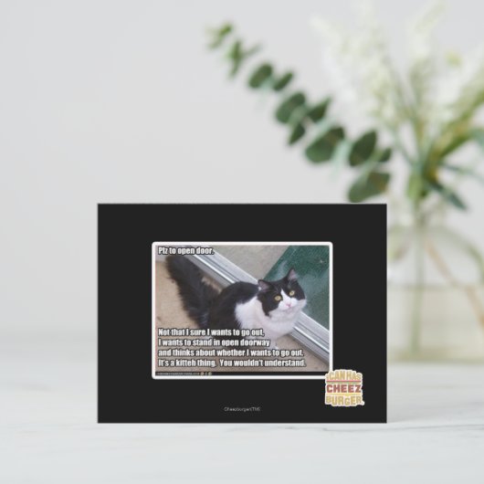 Plz om de deur te openen briefkaart (Staand voorkant)