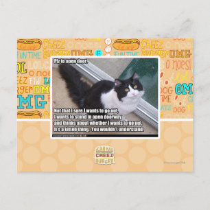 Plz om de deur te openen briefkaart