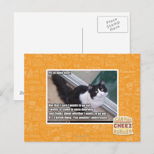 Plz om de deur te openen briefkaart (Voorkant / Achterkant)