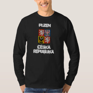 Plzen, Ceska Republika met wapenschild T-shirt