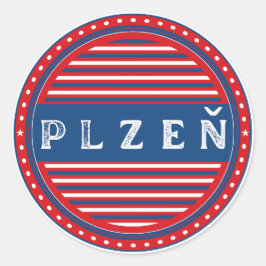 Plzen City Pride Embleem – Tsjechische Identiteit Ronde Sticker
