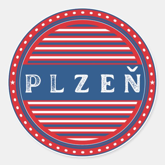 Plzen City Pride Emblem – Czech Identity Ronde Sticker (Voorkant)