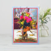 PM0001 van de bloemen van de liefde Bedankkaart (Staand voorkant)