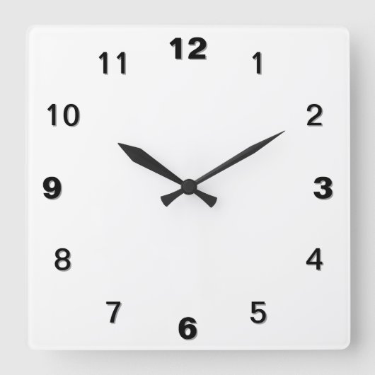 PM Clock - Eenvoudig Vierkante Klok (Voorkant)