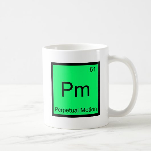 Pm - Perpetuum Mobile Chemie Elementsymbool T-shir Koffiemok (Rechts)