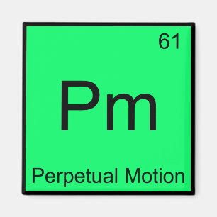 Pm - Perpetuum-Motion-Symbool Chemie T-shirt Magneet