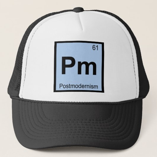 Pm - Postmodernisme Scheikunde Periodiek Systeem Trucker Pet (Voorkant)