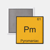 Pm - Pyromaan Funshirt met Chemie Element Symbool Magneet (Voorkant / Achterkant)