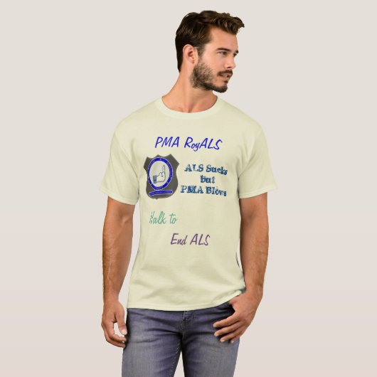 PMA RoyALS loopt om ALS te beëindigen T-shirt (Voorkant volledig)