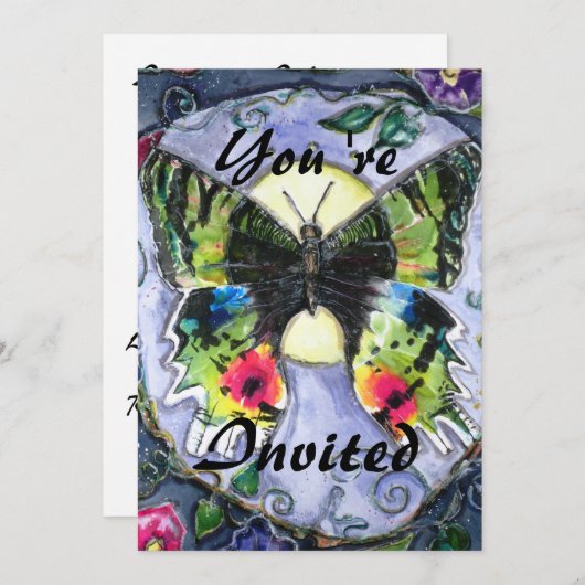 PMACarlson Butterfly Uitnodiging (Voorkant / Achterkant)