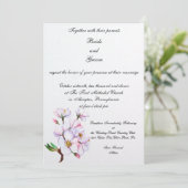 PMACarlson Cherry Blossom Wedding Uitnodiging (Staand voorkant)