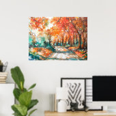 PMACarlson Country Road, Bucks County, Pa Poster (Thuiskantoor)