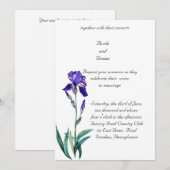 PMACarlson Elegant Iris Wedding Uitnodiging (Voorkant / Achterkant)