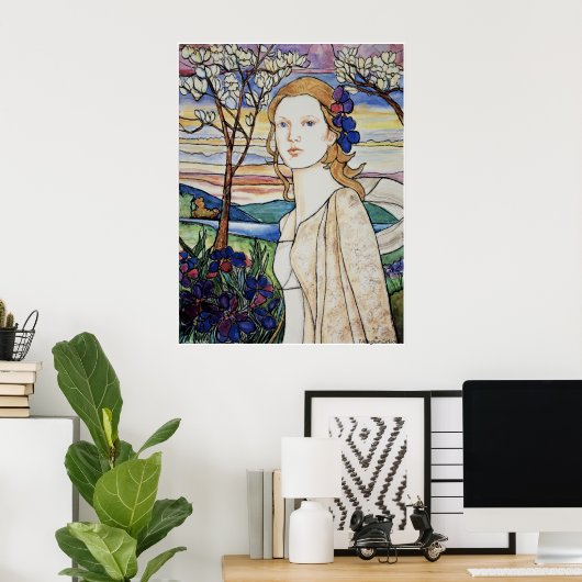 PMACarlson Lady in het Poster van Lace (Thuiskantoor)