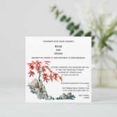 PMACarlson Red Maple Bonsai Wedding Invitation Kaart (Staand voorkant)