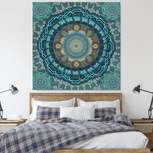 Pmandala van de gyrascoop van de Perzische gyraat Canvas Afdruk (Insitu (Slaapkamer))