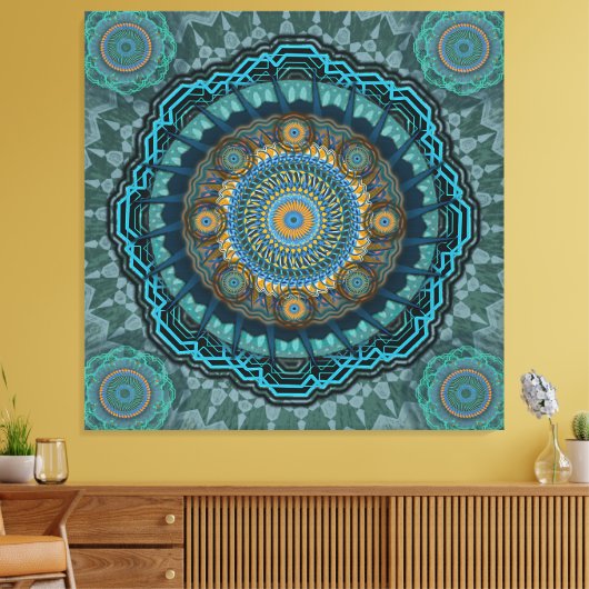 Pmandala van de gyrascoop van de Perzische gyraat Canvas Afdruk (Insitu (Woonkamer))