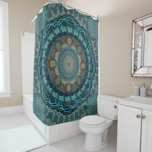 Pmandala van de gyrascoop van de Perzische gyraat Douchegordijn (In situ)