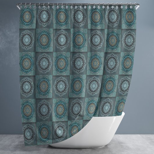 Pmandala van de gyrascoop van de Perzische gyraat Douchegordijn