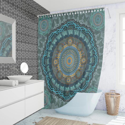 Pmandala van de gyrascoop van de Perzische gyraat Douchegordijn