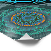 Pmandala van de gyrascoop van de Perzische gyraat Perfect Poster (Hoek)