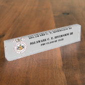 PMC DESK NAMEPLATE w/Classic PMC Seal (BLK-TEKST) Naambordje (Zijkant)