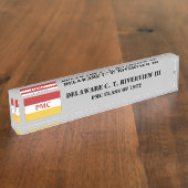 PMC DESK NAMEPLATE w/PMC Flag (BLK-TEKST) Naambordje (Zijkant)