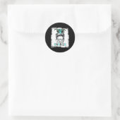 PMDD Warrior Mom Ribbon Awareness Messy Bun Ronde Sticker (Tas)