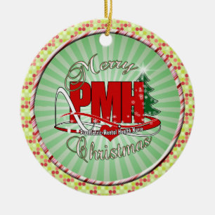 PMH Psychiatrisch-Mental Health Ziekte CHRISTMAS Keramisch Ornament
