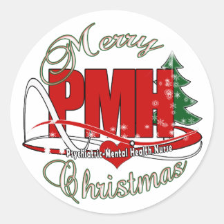 PMH Psychiatrisch-Mental Health Ziekte CHRISTMAS Ronde Sticker