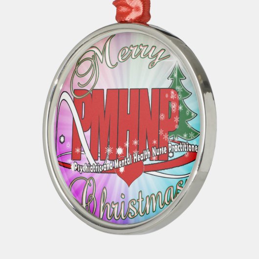 PMHNP CHRISTMAS Psychiatrische geestelijke gezondh Metalen Ornament (Links)