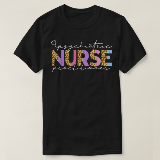 PMHNP Cute Psychiatric Nurse Practitioner Leopard T-shirt (Design voorkant)