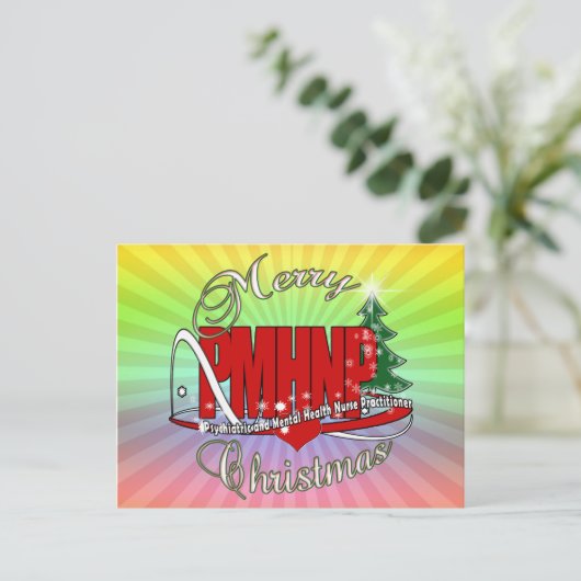 PMHNP KERST Psychiatrisch Verpleegkundige Geesteli Feestdagenkaart (Staand voorkant)