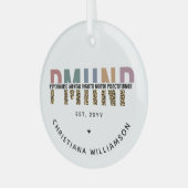 PMHNP Luipaard Print Psychiatrische Geestelijke Ge Glas Ornament (Voorkant links)