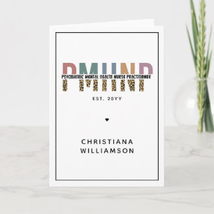 PMHNP Luipaard Print Psychiatrische Geestelijke Ge Kaart