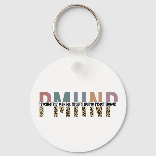 PMHNP Luipaard Print Psychiatrische Geestelijke Ge Sleutelhanger (Voorkant)
