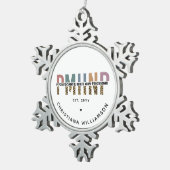 PMHNP Luipaard Print Psychiatrische Geestelijke Ge Tin Sneeuwvlok Ornament (Rechts)